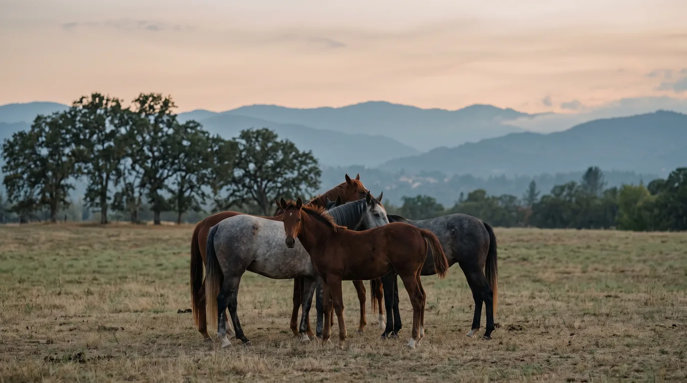 Chevaux en liberté, Haras des Guérets, Drôme